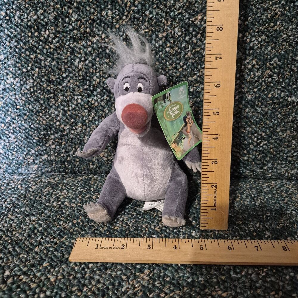 Disney Store The Jungle Book Baloo 6" MBBP Mini Bean Bag Plush NWT